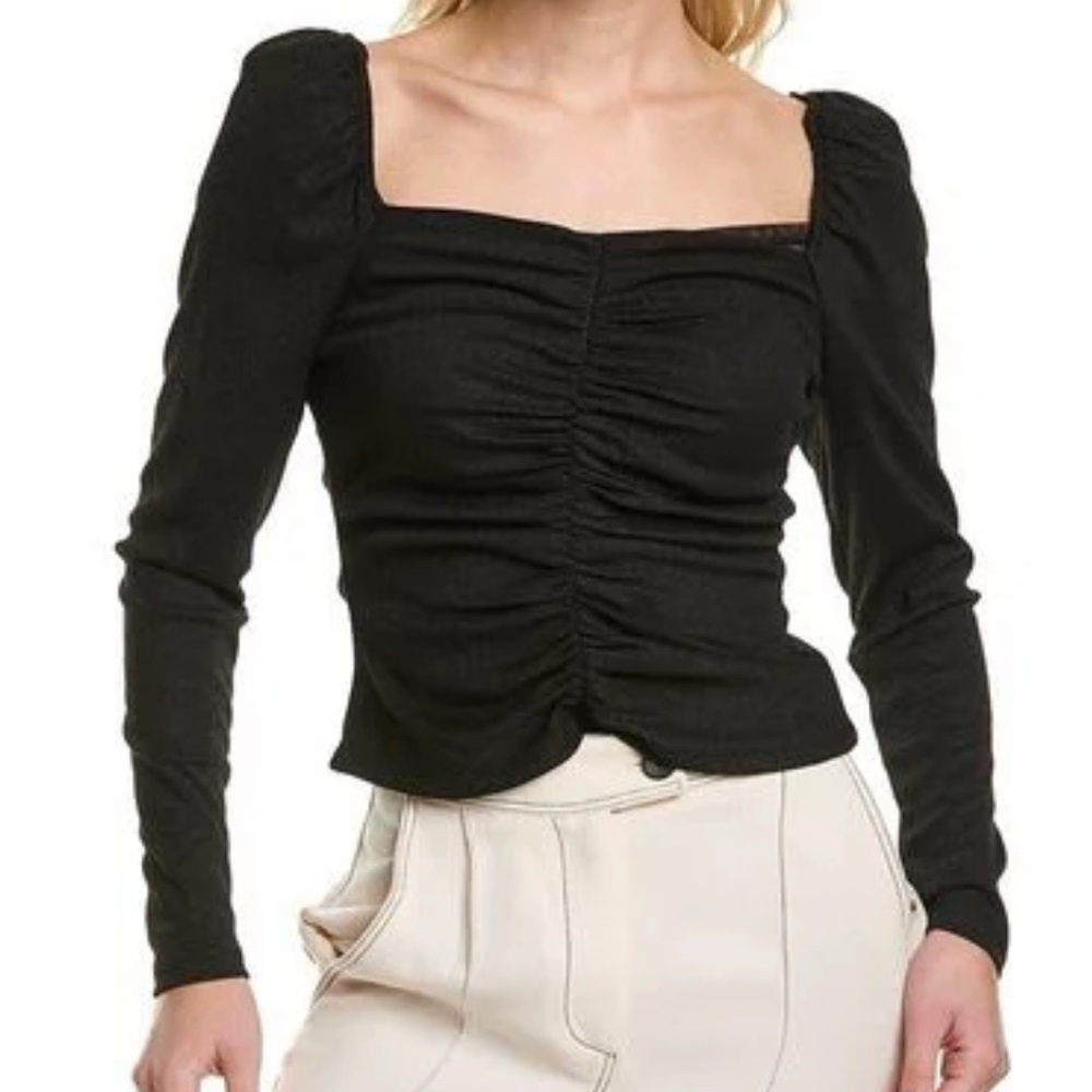 BCBG Elegant Black Ruched Women's Top - Picture 1 of 3